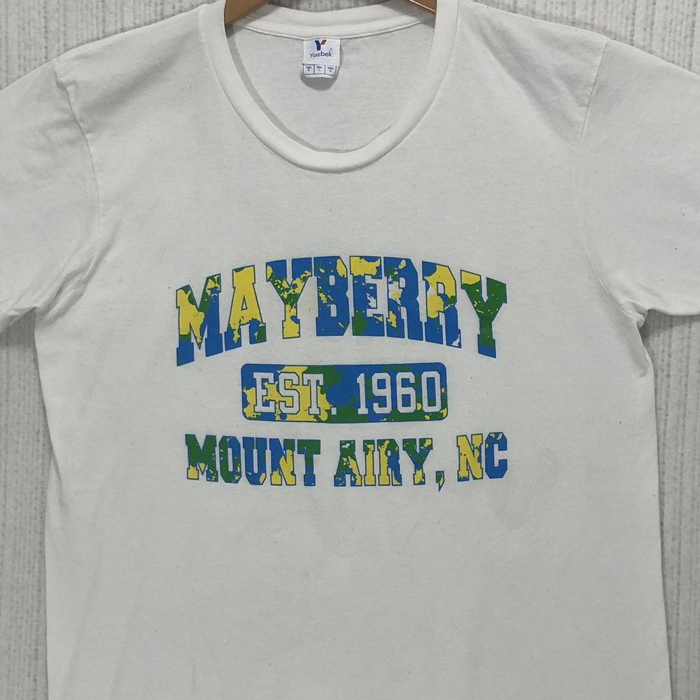 Yazbek Mayberry Est 1960 Mount Airy NC Graphic T-Shirt White Mens Large